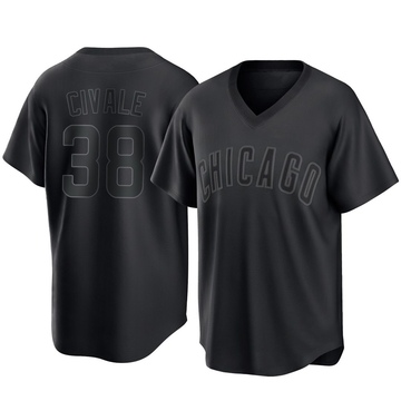 Black Replica Aaron Civale Men's Chicago Cubs Pitch Fashion Jersey