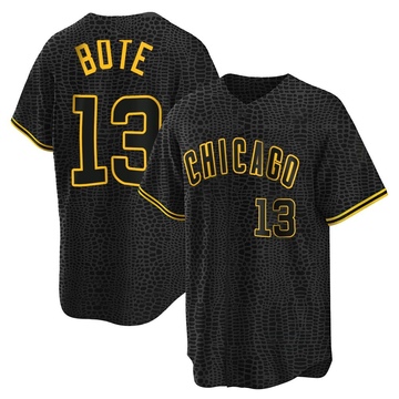Black Replica David Bote Youth Chicago Cubs Snake Skin City Jersey