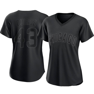 Black Replica Esteban Quiroz Women's Chicago Cubs Pitch Fashion Jersey