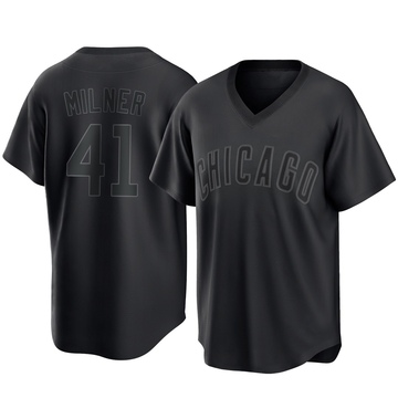 Black Replica Hoby Milner Men's Chicago Cubs Pitch Fashion Jersey