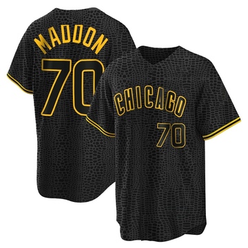 Black Replica Joe Maddon Men's Chicago Cubs Snake Skin City Jersey