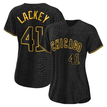 Black Replica John Lackey Women's Chicago Cubs Snake Skin City Jersey