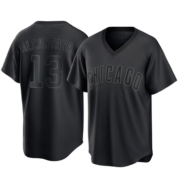 Black Replica Kevin Alcantara Youth Chicago Cubs Pitch Fashion Jersey
