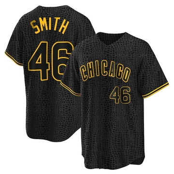 Black Replica Lee Smith Men's Chicago Cubs Snake Skin City Jersey