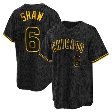 Black Replica Matt Shaw Men's Chicago Cubs Snake Skin City Jersey