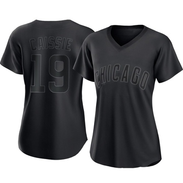 Black Replica Owen Caissie Women's Chicago Cubs Pitch Fashion Jersey