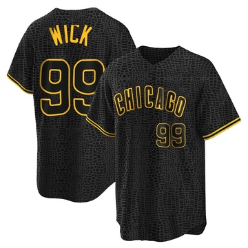 Black Replica Rowan Wick Men's Chicago Cubs Snake Skin City Jersey