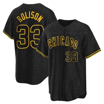 Black Replica Ryan Rolison Men's Chicago Cubs Snake Skin City Jersey