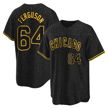 Black Replica Tyler Ferguson Men's Chicago Cubs Snake Skin City Jersey