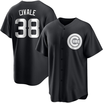 Black/White Replica Aaron Civale Men's Chicago Cubs Jersey