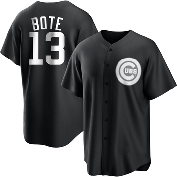 Black/White Replica David Bote Youth Chicago Cubs Jersey