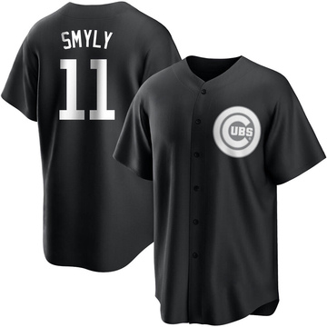 Black/White Replica Drew Smyly Men's Chicago Cubs Jersey