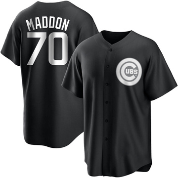 Black/White Replica Joe Maddon Men's Chicago Cubs Jersey
