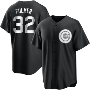 Black/White Replica Michael Fulmer Men's Chicago Cubs Jersey