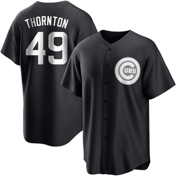 Black/White Replica Trent Thornton Men's Chicago Cubs Jersey