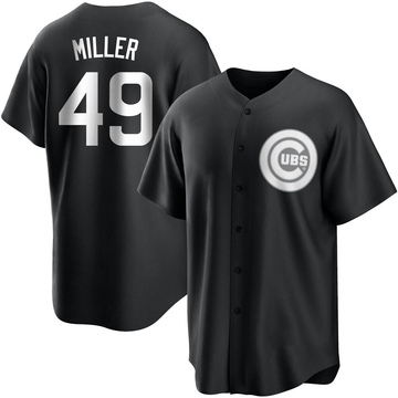 Black/White Replica Tyson Miller Men's Chicago Cubs Jersey