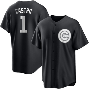 Black/White Replica Willi Castro Youth Chicago Cubs Jersey
