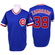 Blue Replica Carlos Zambrano Men's Chicago Cubs Throwback Jersey