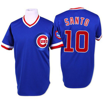 Blue Replica Ron Santo Men's Chicago Cubs Throwback Jersey