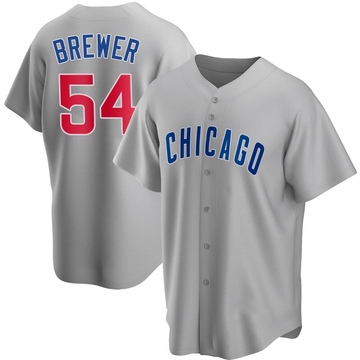 Gray Replica Colten Brewer Men's Chicago Cubs Road Jersey