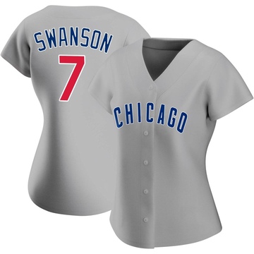 Gray Replica Dansby Swanson Women's Chicago Cubs Road Jersey