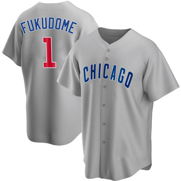 Gray Replica Kosuke Fukudome Men's Chicago Cubs Road Jersey