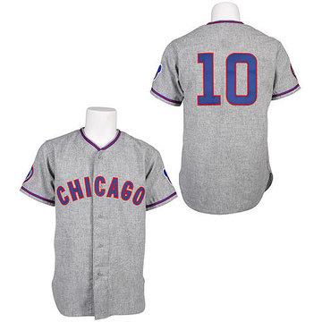 Grey Authentic Ron Santo Men's Chicago Cubs 1968 Throwback Jersey