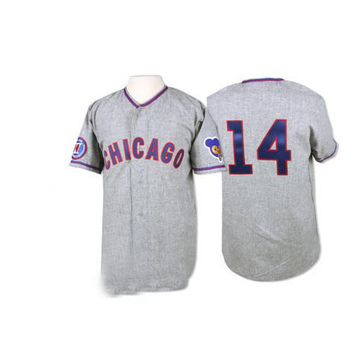 Grey Replica Ernie Banks Men's Chicago Cubs 1968 Throwback Jersey