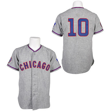 Grey Replica Ron Santo Men's Chicago Cubs 1968 Throwback Jersey