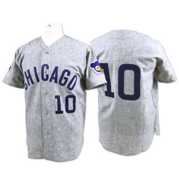 Grey Replica Ron Santo Men's Chicago Cubs Throwback Jersey