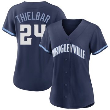 Navy Authentic Caleb Thielbar Women's Chicago Cubs 2021 City Connect Jersey