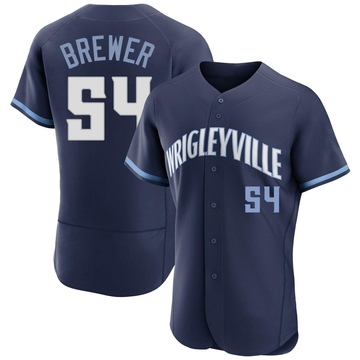 Navy Authentic Colten Brewer Men's Chicago Cubs 2021 City Connect Jersey