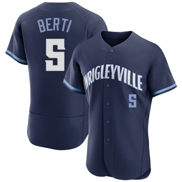 Navy Authentic Jon Berti Men's Chicago Cubs 2021 City Connect Jersey