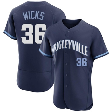 Navy Authentic Jordan Wicks Men's Chicago Cubs 2021 City Connect Jersey