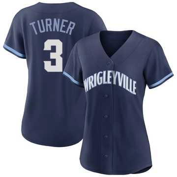 Navy Authentic Justin Turner Women's Chicago Cubs 2021 City Connect Jersey