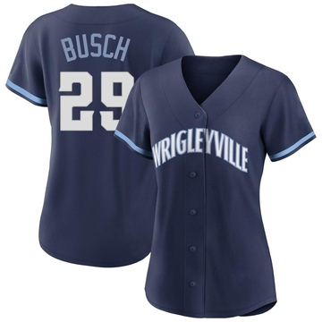 Navy Authentic Michael Busch Women's Chicago Cubs 2021 City Connect Jersey