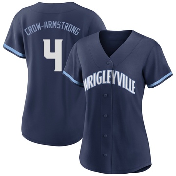 Navy Authentic Pete Crow-Armstrong Women's Chicago Cubs 2021 City Connect Jersey