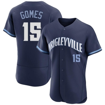 Navy Authentic Yan Gomes Men's Chicago Cubs 2021 City Connect Jersey