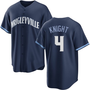 Navy Replica Caleb Knight Youth Chicago Cubs 2021 City Connect Jersey
