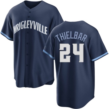 Navy Replica Caleb Thielbar Men's Chicago Cubs 2021 City Connect Jersey
