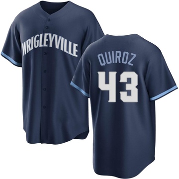 Navy Replica Esteban Quiroz Youth Chicago Cubs 2021 City Connect Jersey