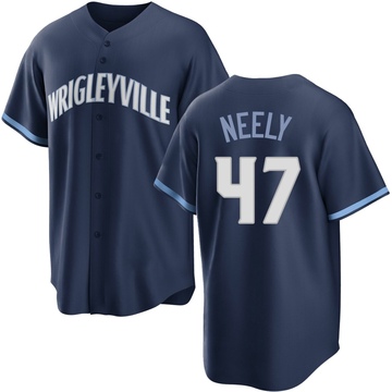 Navy Replica Jack Neely Men's Chicago Cubs 2021 City Connect Jersey
