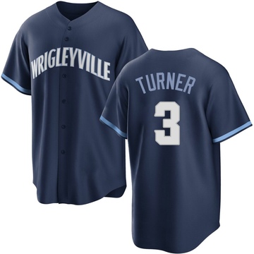 Navy Replica Justin Turner Men's Chicago Cubs 2021 City Connect Jersey