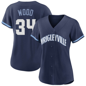 Navy Replica Kerry Wood Women's Chicago Cubs 2021 City Connect Jersey