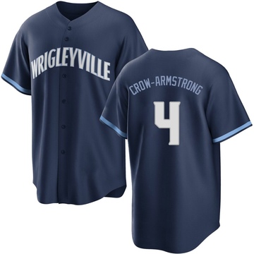 Navy Replica Pete Crow-Armstrong Men's Chicago Cubs 2021 City Connect Jersey