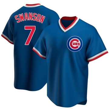 Royal Replica Dansby Swanson Youth Chicago Cubs Road Cooperstown Collection Jersey