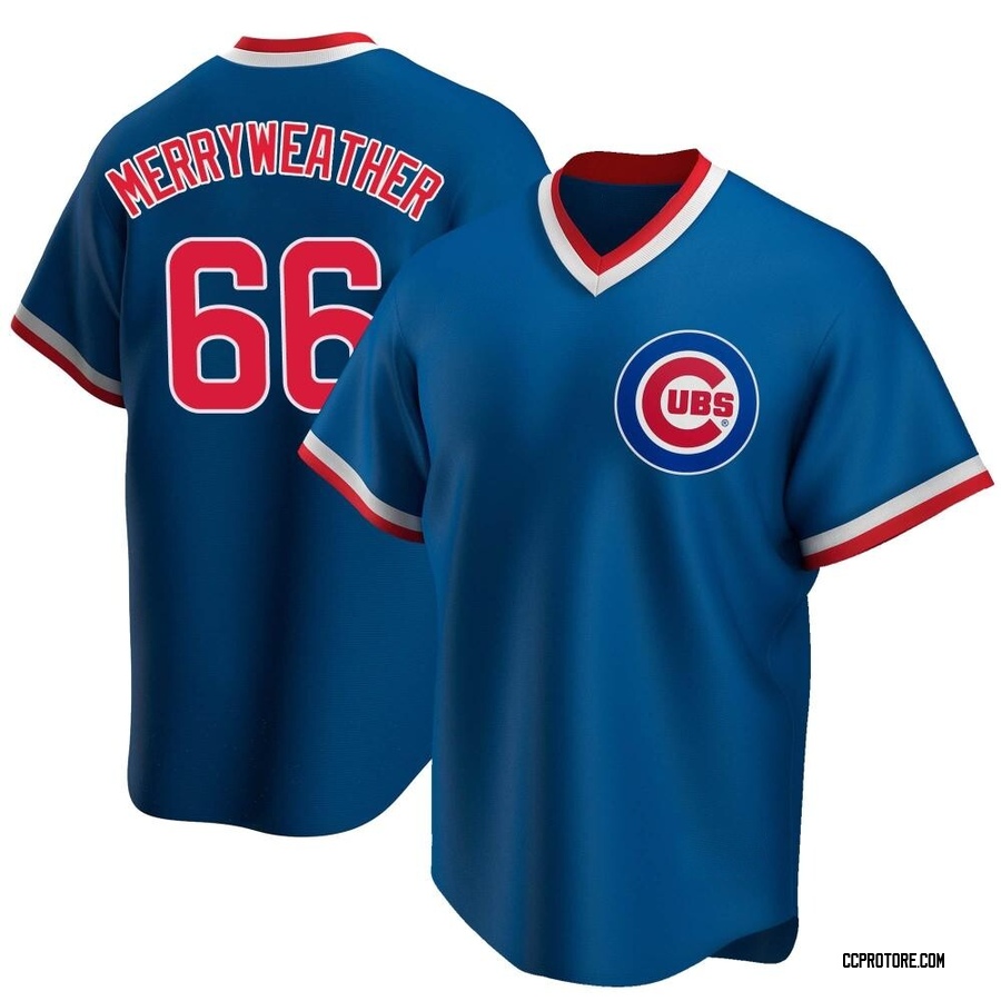 Royal Replica Julian Merryweather Men's Chicago Cubs Road Cooperstown Collection Jersey