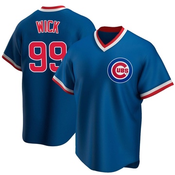 Royal Replica Rowan Wick Men's Chicago Cubs Road Cooperstown Collection Jersey