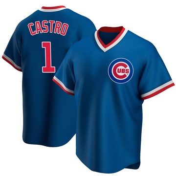 Royal Replica Willi Castro Men's Chicago Cubs Road Cooperstown Collection Jersey