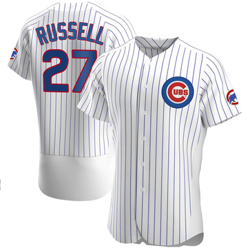 White Authentic Addison Russell Men's Chicago Cubs Home Jersey